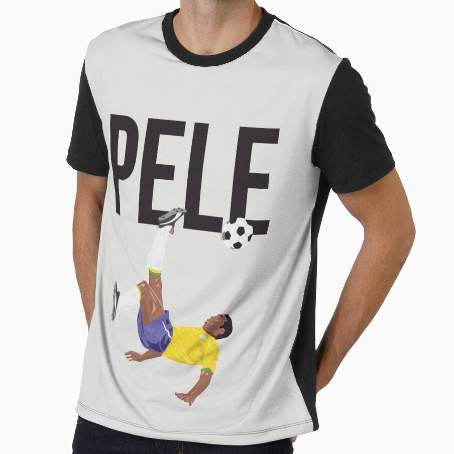 Bicycle Kick - Pele - SOCCER FOOTBALL - BRAZIL - BLACK TEXT by AMGraphicStudio