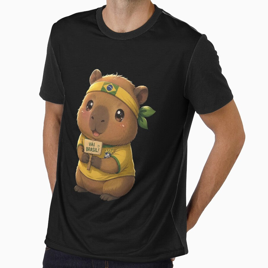 Cute Brazilian Capybara Football Fan - Vai Brasil! by RandomCapyshop