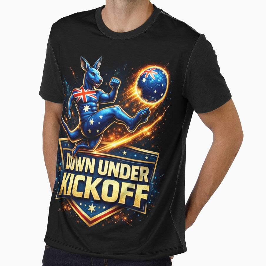 Down Under Kickoff Soccer Kangaroo Shirt by Prime legend
