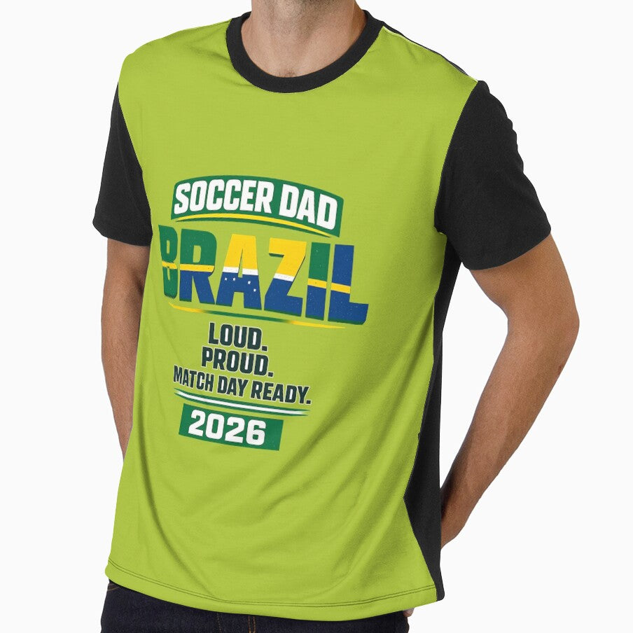 Brazil Soccer Dad 2026 | Football Dad World Cup Fan Design, Loud,Proud, Match Day Ready, Soccer Dad Gift For Father, Match Day Brazil Fan Tee, Football Dad Shirt by VectorJoy