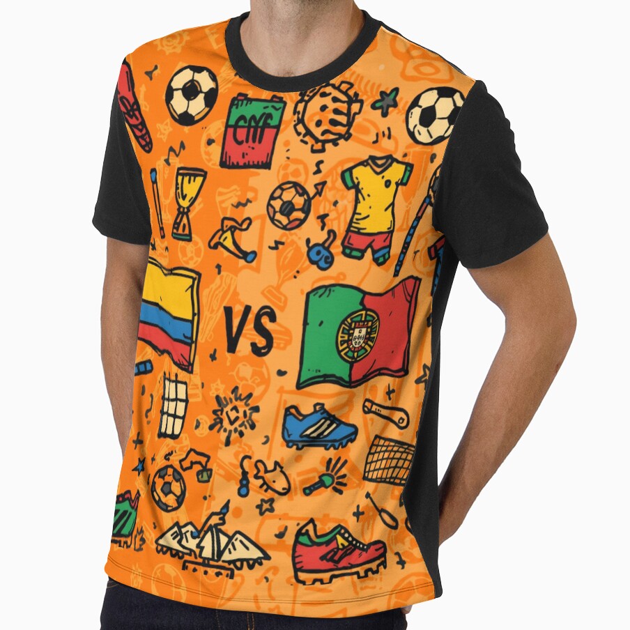 Colombia vs Portugal World Cup 2026 Doodle - Father's Day Gift Football. by GeoandHome