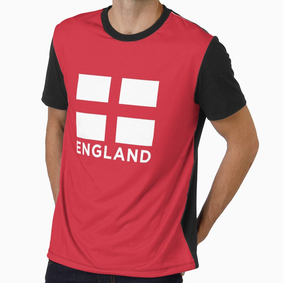 England Flag (Text Under on Red) by STUDIO-72