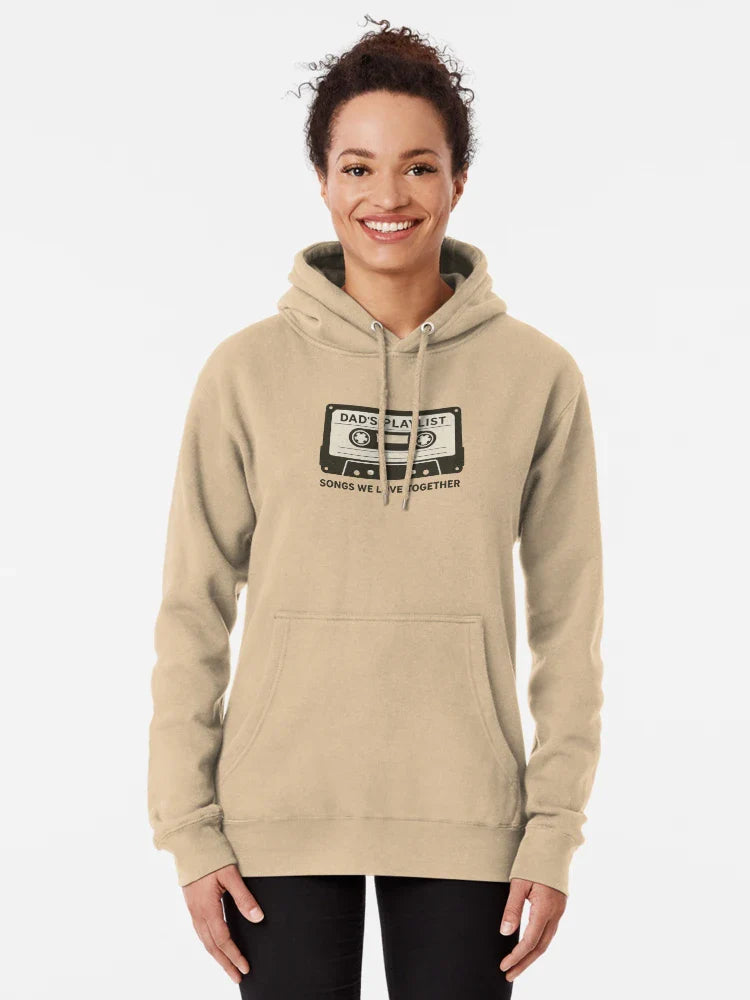 "Dad's Playlist: Retro Music Vibes" Classic T-Shirt Hoodie, Sweatshirt | PureTeeCo.com (Image 5)