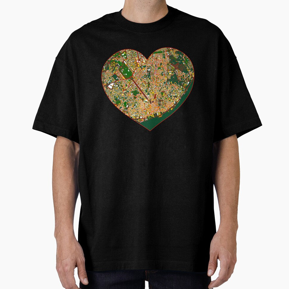 Lisbon Heart Map – Portuguese Football Inspired City Art by BottleGnome