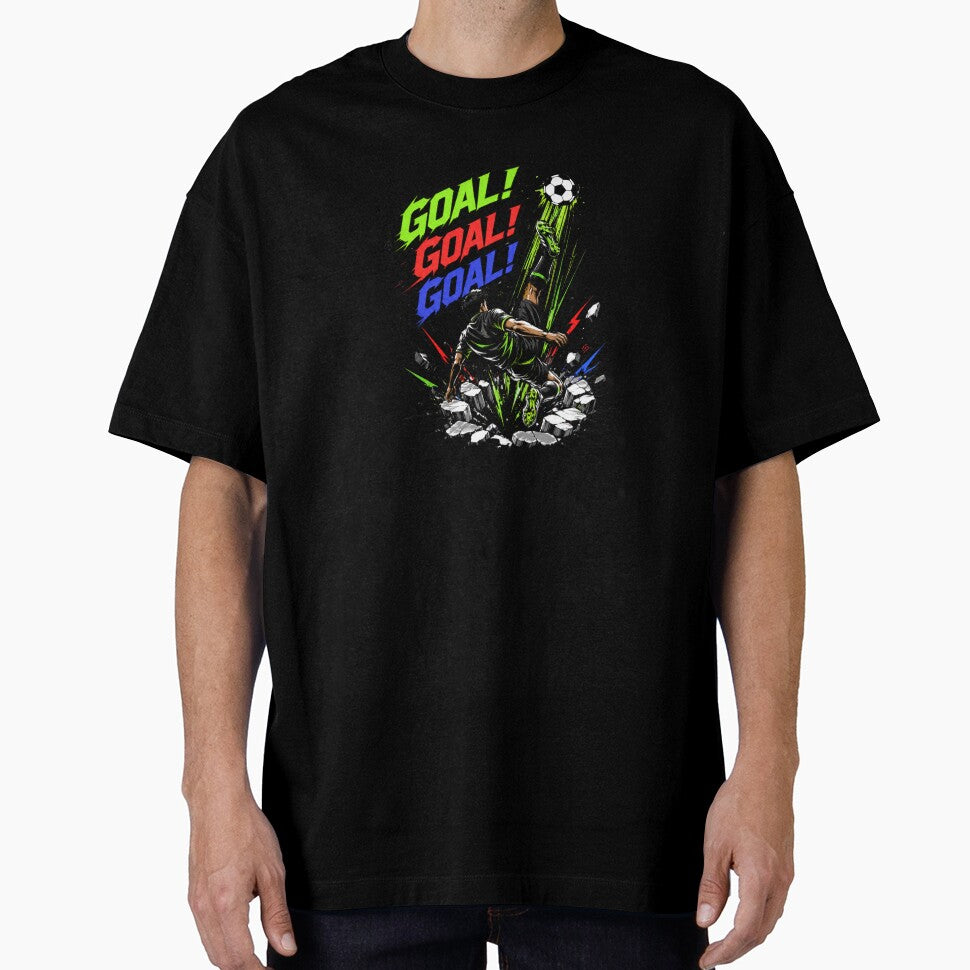 Soccer Power Kick Goal Explosion Graphic T-Shirt by Aimetoi