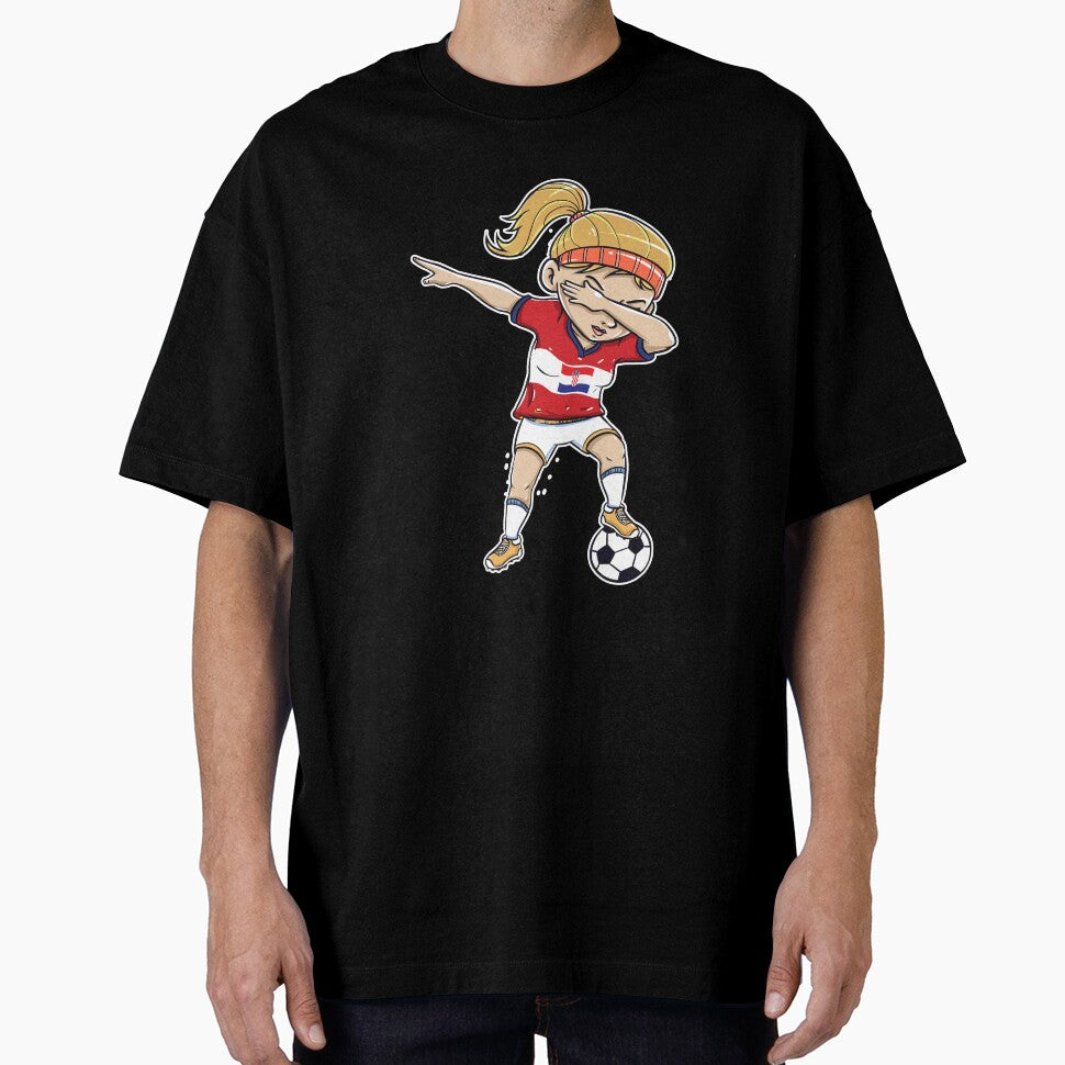 Dabbing Soccer Player Funny Croatia Fan product girl by Pummli