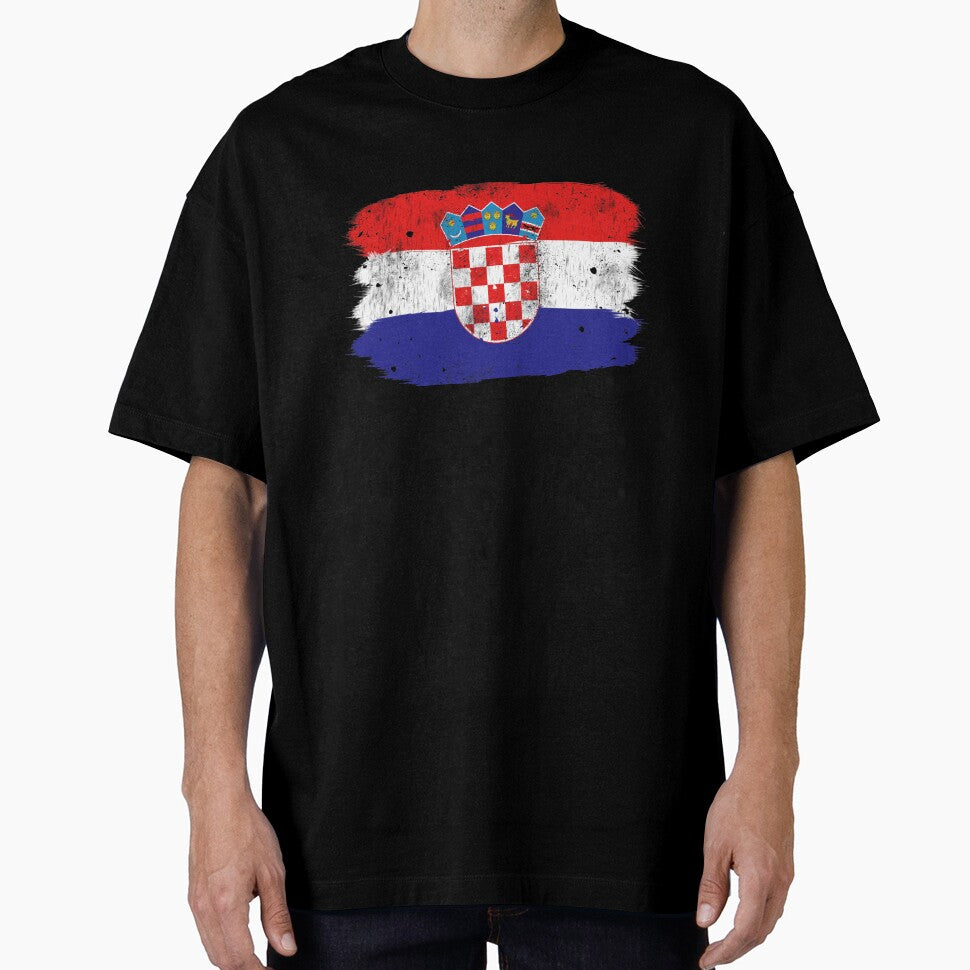 Croatia Hrvatska Flag Distressed Vintage Print by KimTee