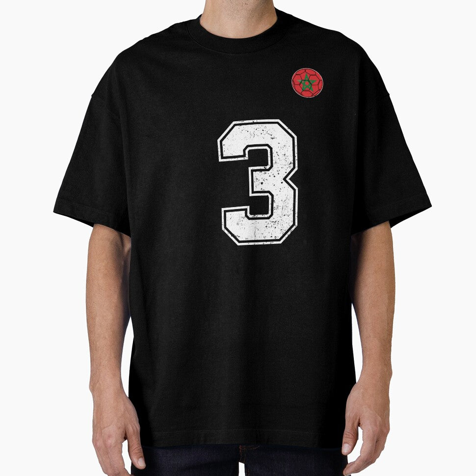 Morocco Soccer Number 3 Vintage Sports Fan by OliviaHayesArt