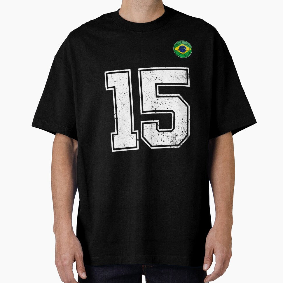 Number 15 Brazil Futbol Football Brazilian soccer Flag Jersey by RoyesButler