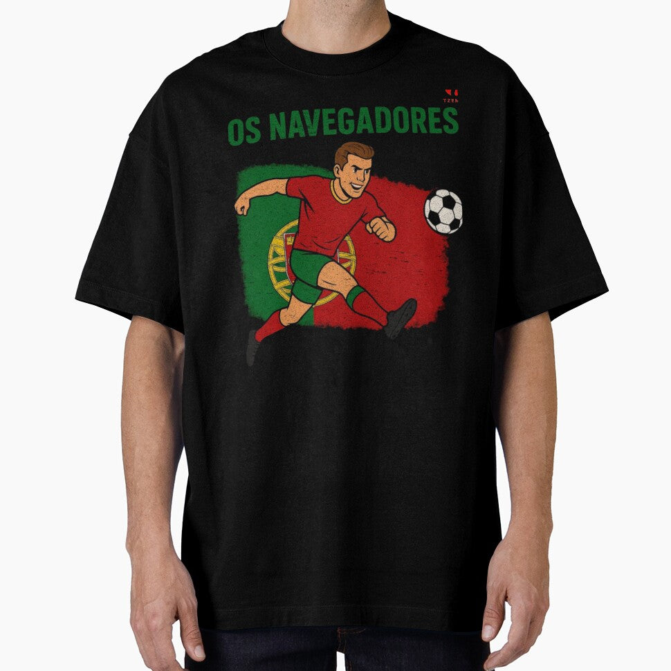 Os Navegadores Portugal Football Fan Shirt, portugal soccer 2026, Portuguese Soccer Supporter, Red Green Pride Outfit for World 2026 Fans and Community by Tzemo101