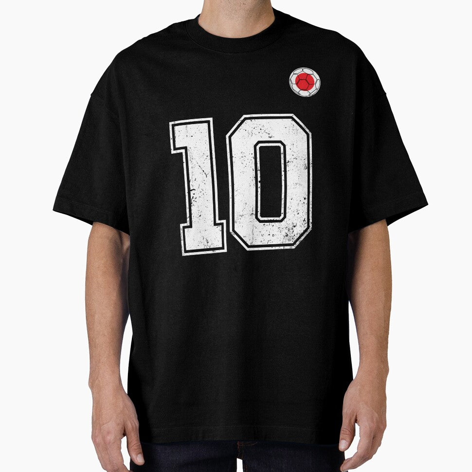 Japan Soccer Number 10 Vintage Sports Fan by LiviuGligoros