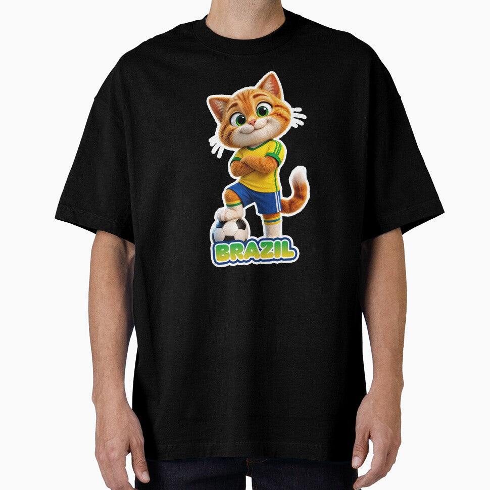 Sticker - Decal - Brazil Cat Soccer Spirit by ForeverPrintsOK