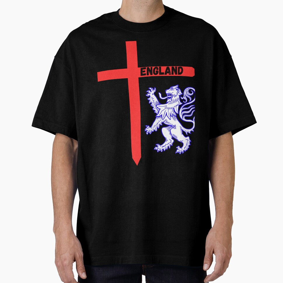 England Flag & Lions Football Fan England Supporter T-Shirt by SBAR33