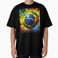 Brazil Soccer Ball Art – Vibrant Football Painting in Brazilian Flag Colors by ssmg80