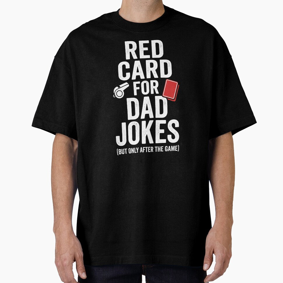 Funny Red Card For Dad Jokes Soccer Referee Typography by TeNovaStudio