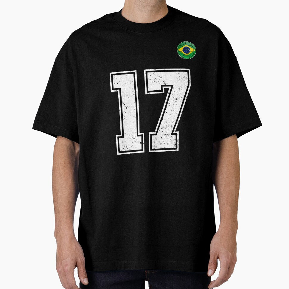Number 17 Brazil Futbol Football Brazilian soccer Flag Jersey by RoyesButler