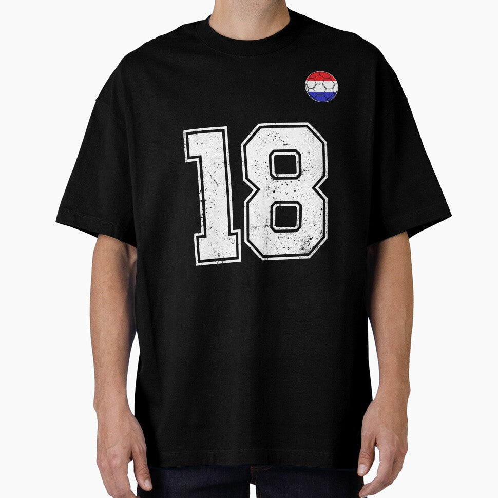 Netherlands Soccer Number 18 Vintage Sports Fan by LiviuGligoros