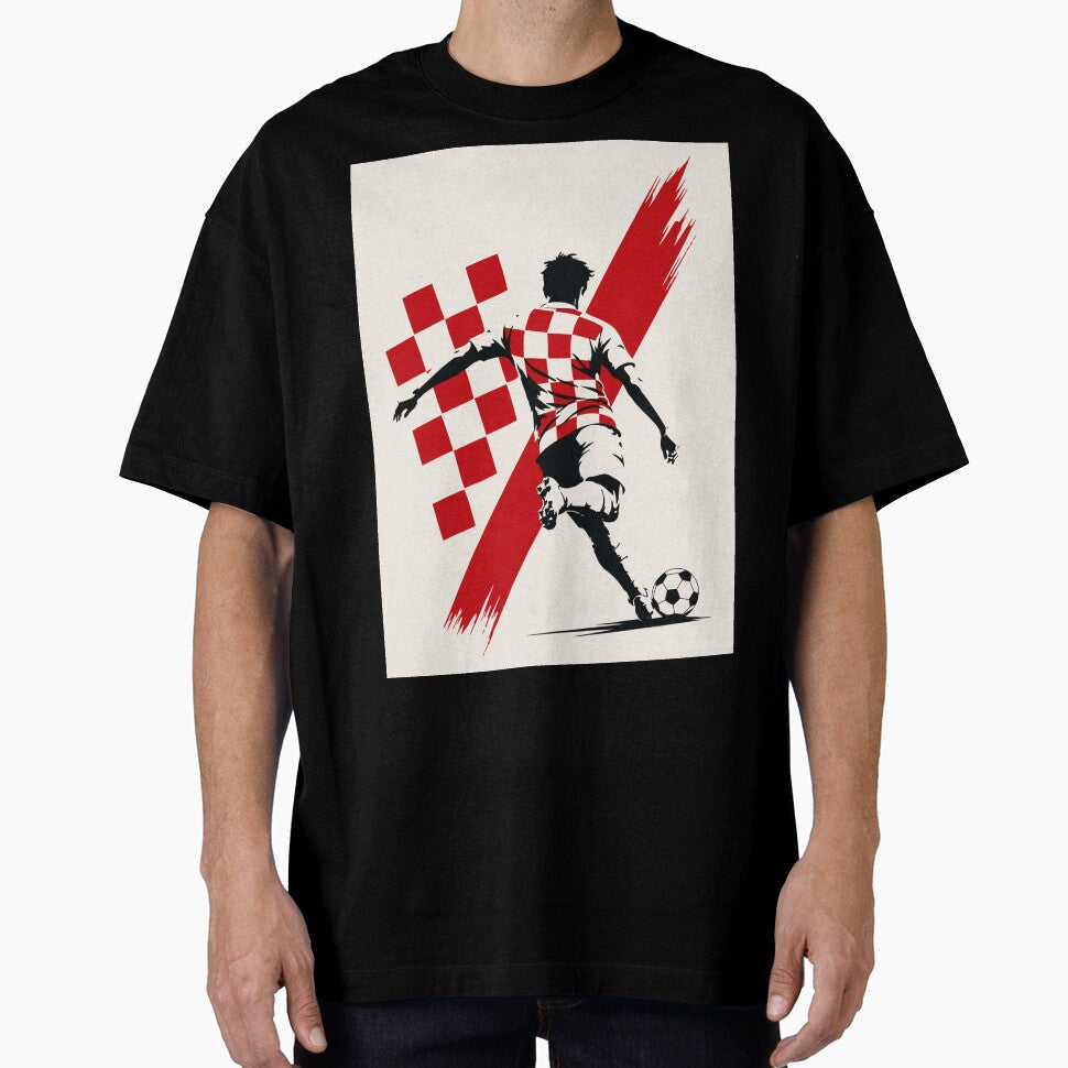 Croatia Football Sprint Minimalist Print by Studio pod Burom