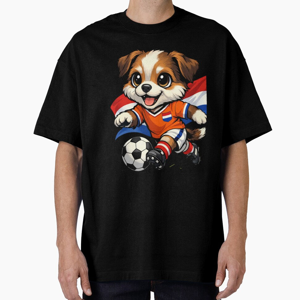 Dutch Soccer Dog Mascot Netherlands Flag by Tsugraf Designs