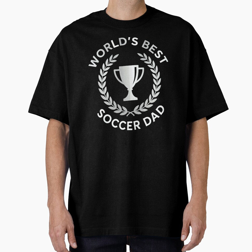 Worlds Best Soccer Dad Trophy Laurel Wreath Emblem by TeNovaStudio