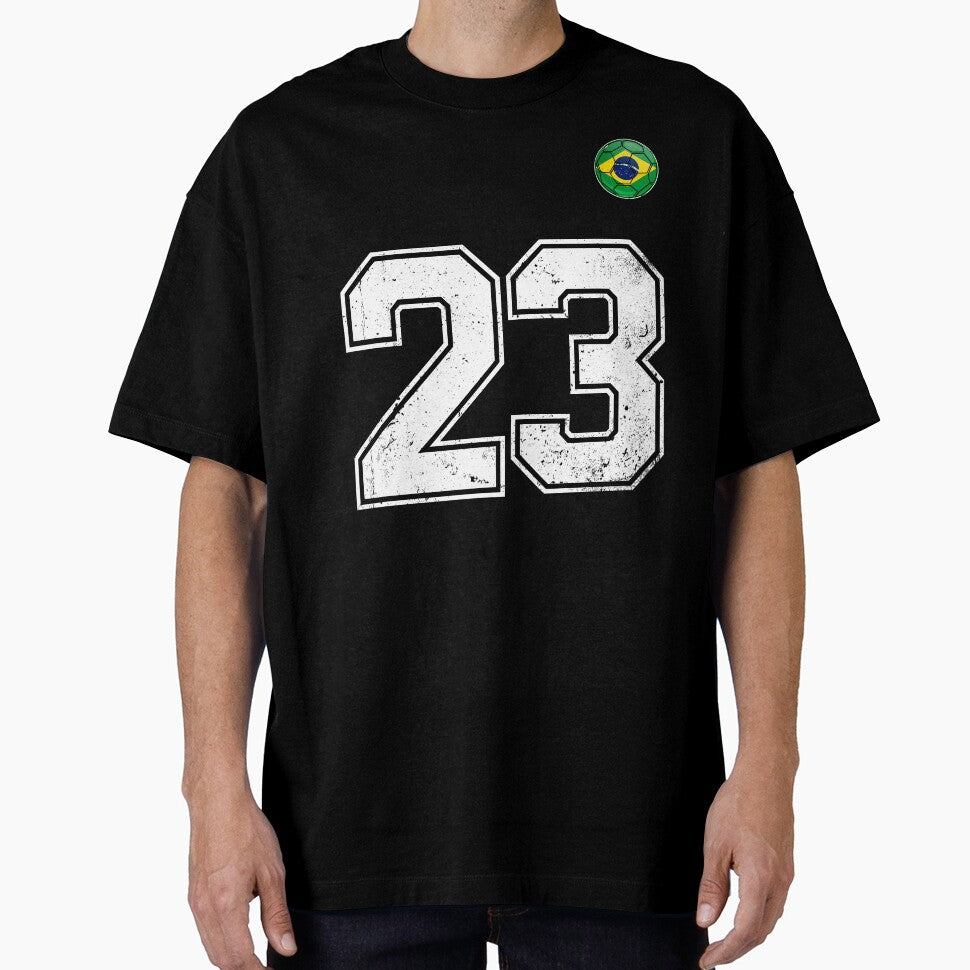 Number 23 Brazil Futbol Football Brazilian soccer Flag Jersey by RoyesButler