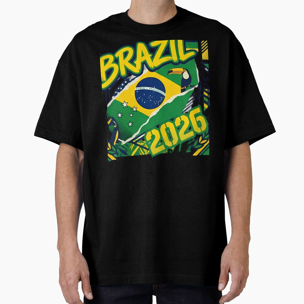 Brazil 2026 Pride - Vibrant Flag and Toucan Soccer Fan Art by digitalbob60