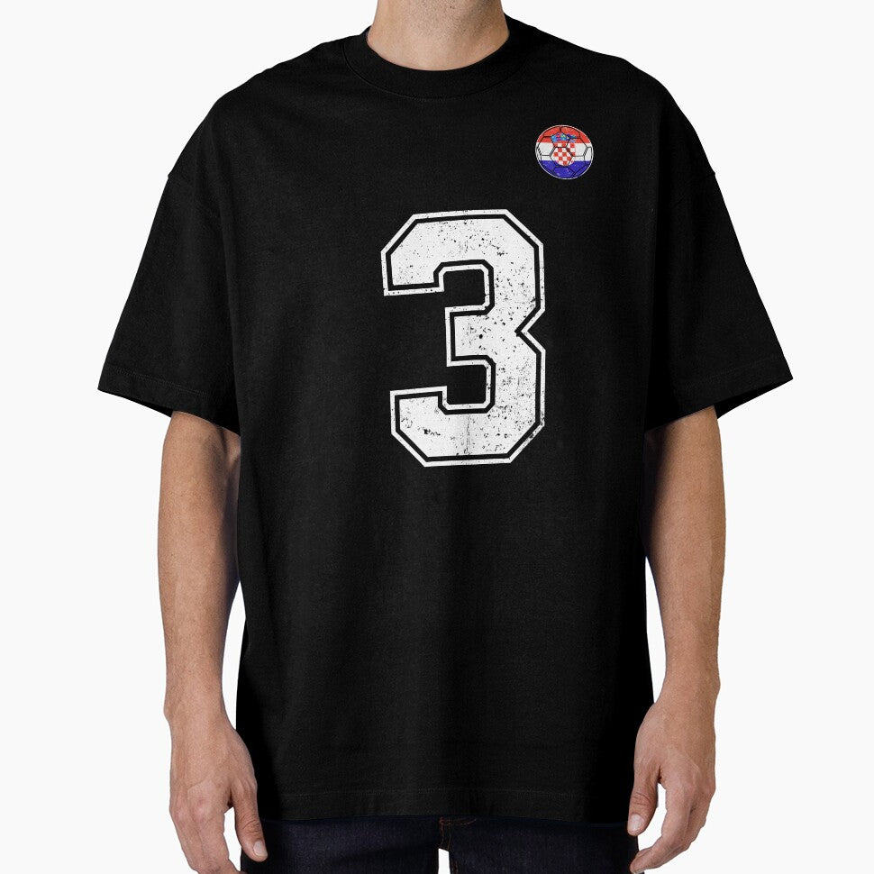 Croatia Soccer Number 3 Vintage Sports Fan by KristenosNehk