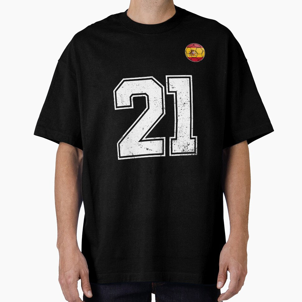 Spain Soccer Number 21 Vintage Sports Fan by KristenosNehk