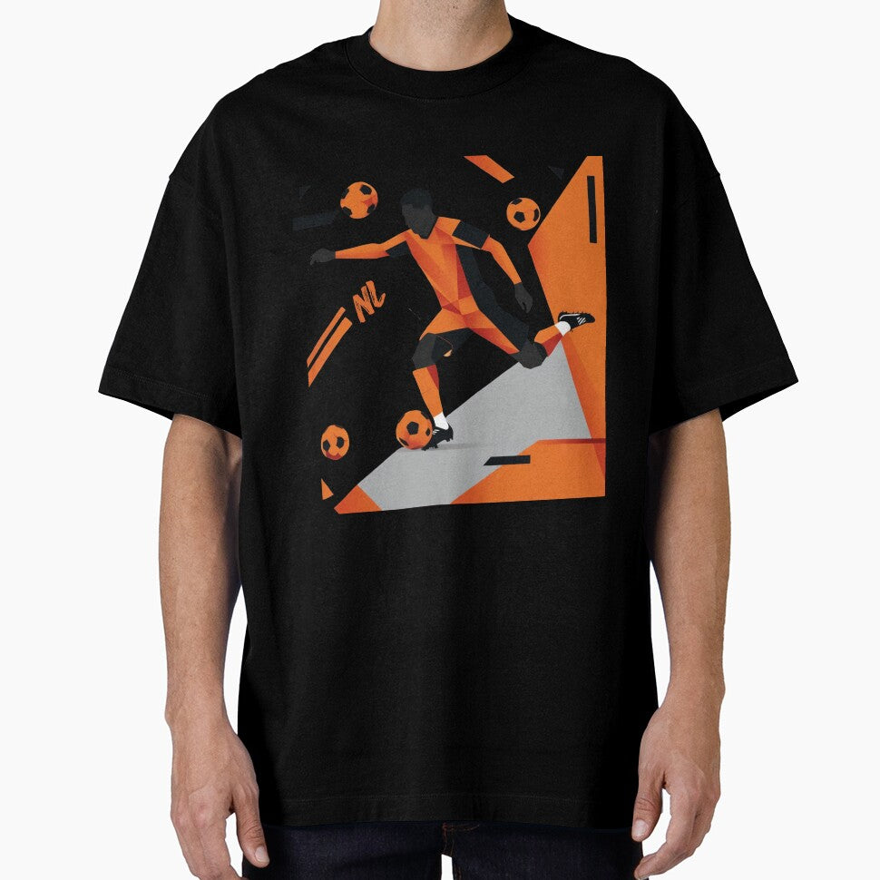 Modern Dutch Football Player Geometric Silhouette Art by PMTaurus