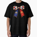 France Flag Patterned Patriotic Coquette Vintage Soccer Bow by MuniraWearify