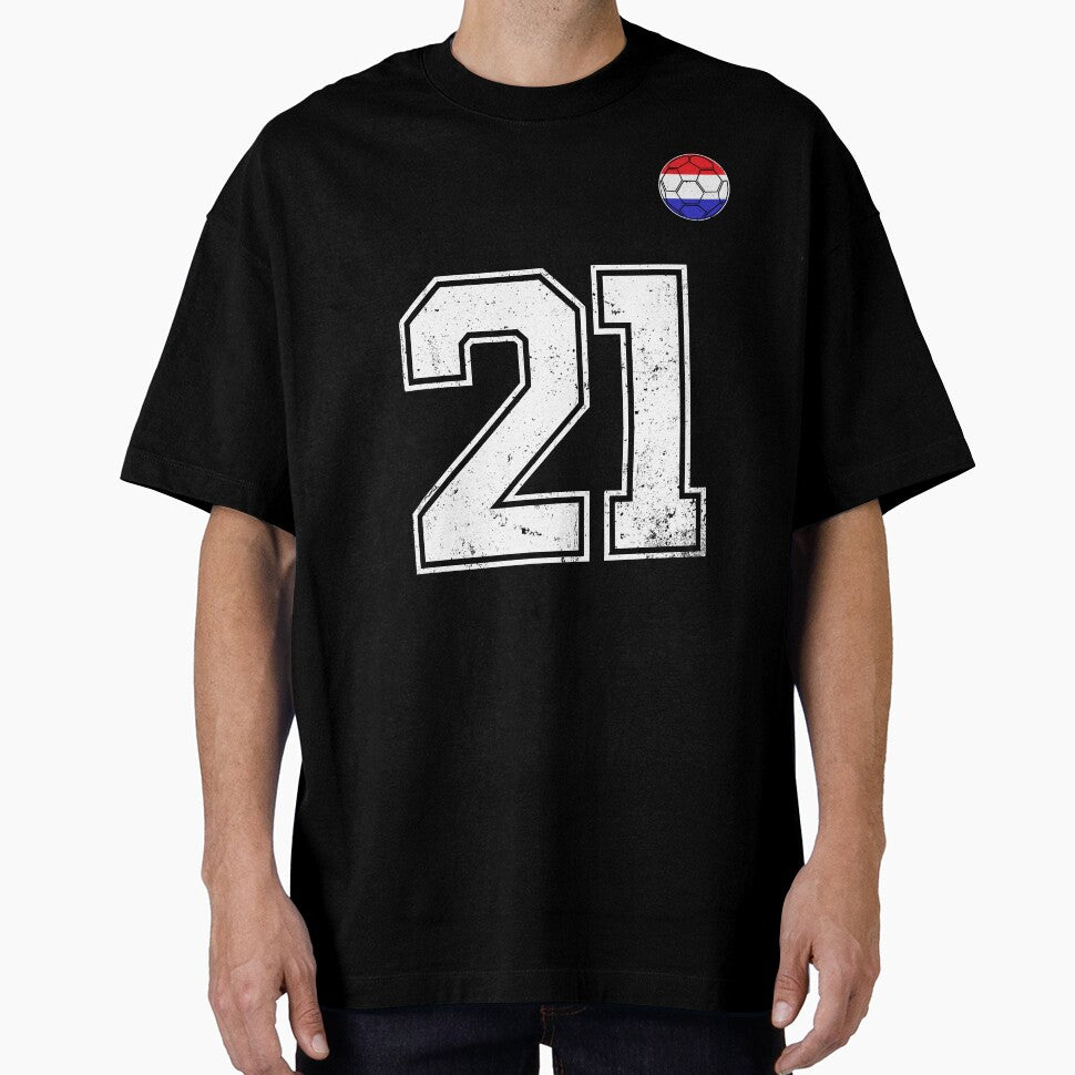 Netherlands Soccer Number 21 Vintage Sports Fan by LiviuGligoros