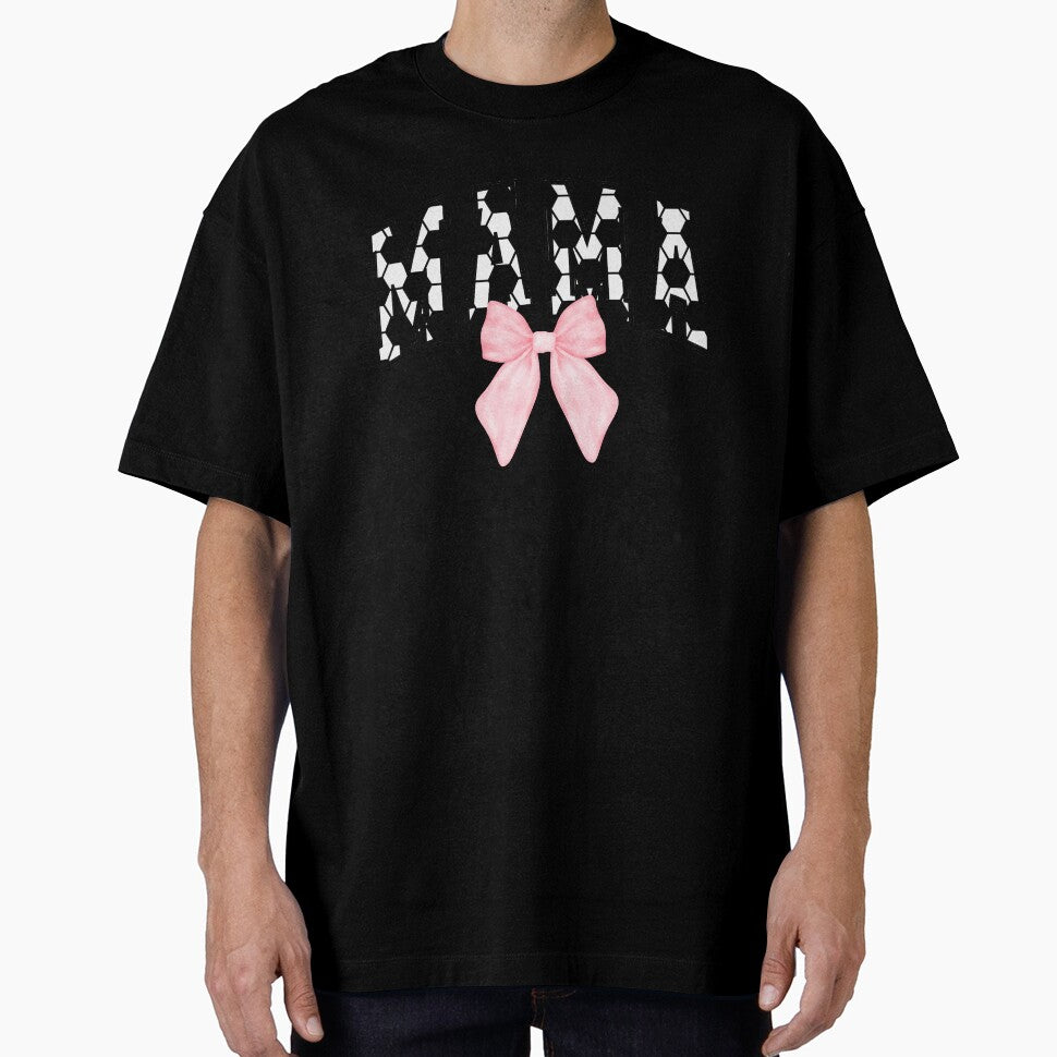Coquette Soccer Mom Cute Soccer Mama Pink Bow by SarahFinnDesign