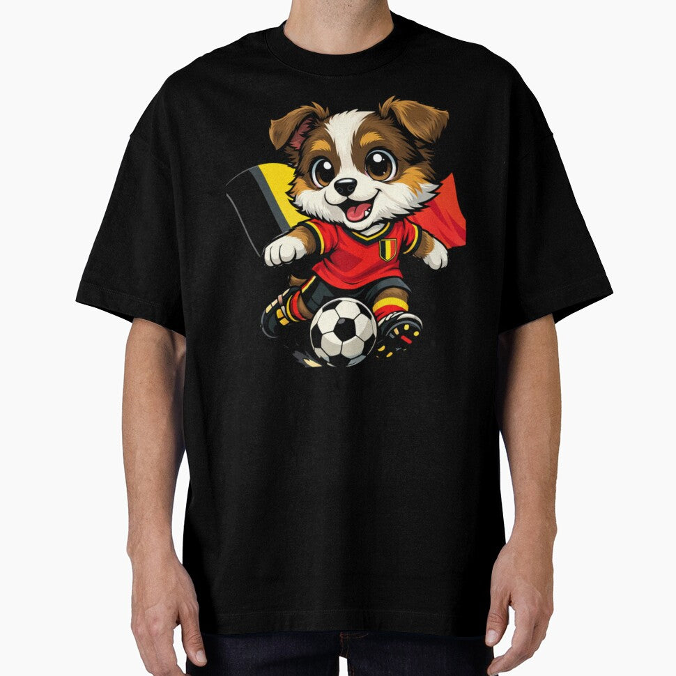 Belgium Puppy Soccer Player Dog Football Fan by Tsugraf Designs