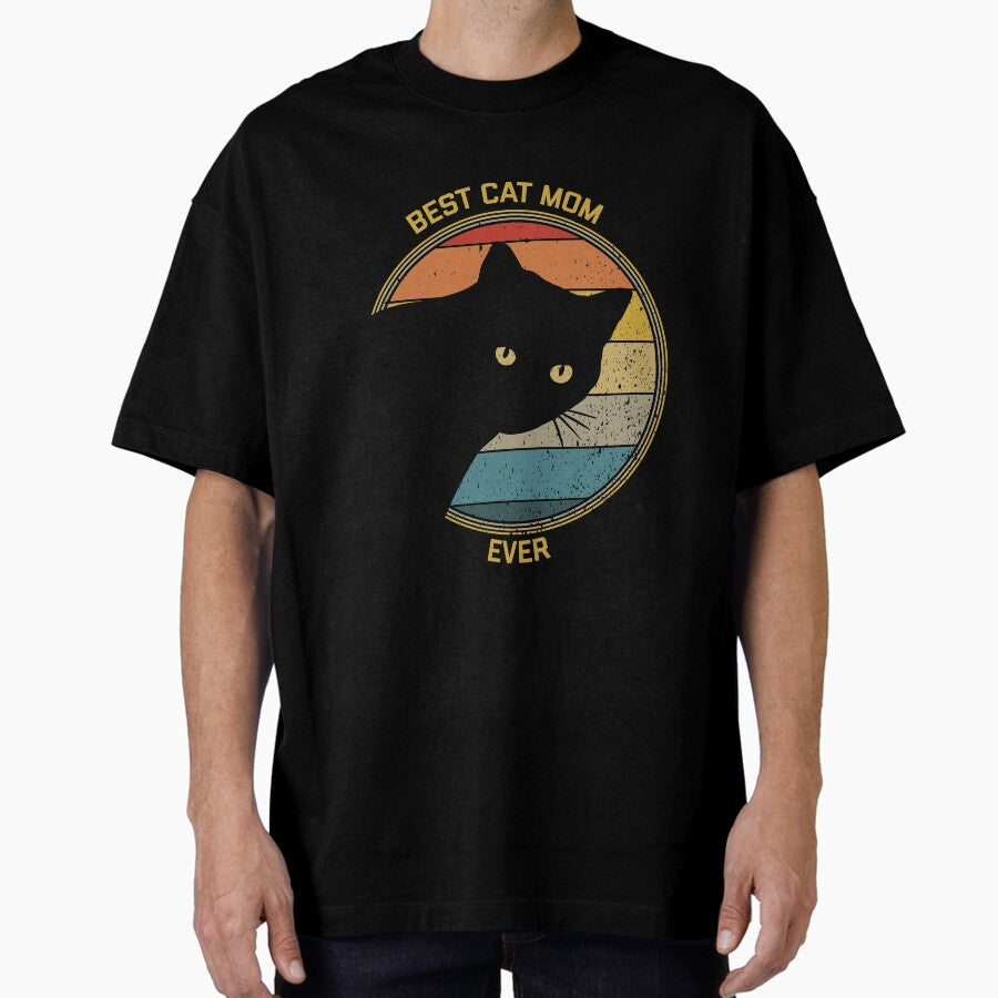 Best Cat Mom Ever Oversized T-Shirt Hoodie, Sweatshirt | PureTeeCo.com