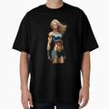 Blonde Superhero Oversized T-Shirt Hoodie, Sweatshirt | PureTeeCo.com
