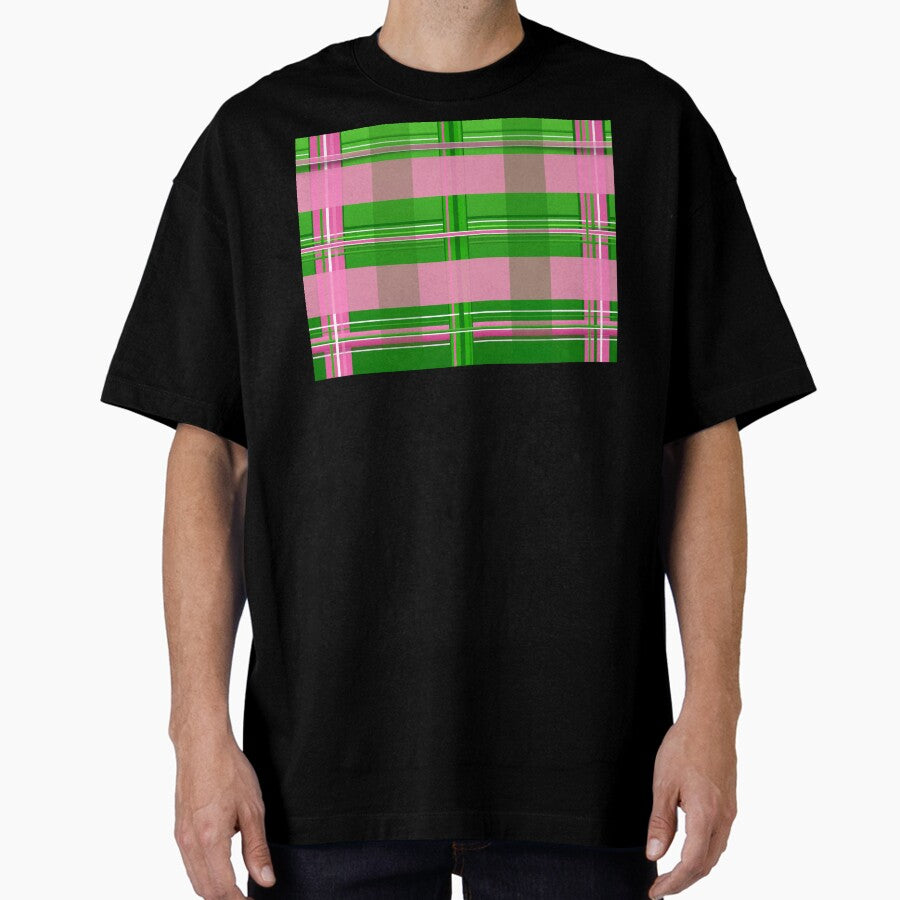 Best Plaid in Pink & Green Oversized T-Shirt Hoodie, Sweatshirt | PureTeeCo.com