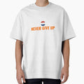 NEVER GIVE UP T-Shirt – Dutch Oranje Fan Tee 2026 | Uncle Jichuan by Uncle-Jichuan