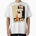 Wall Art - Postcard - Modern Minimalist Cat Geometry by ForeverPrintsOK