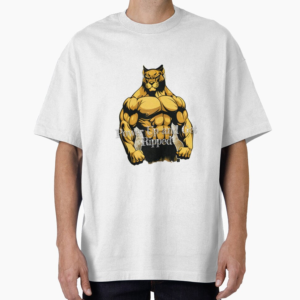 Power Up and Get RippedDesignBodybuilding Fitness Gym Workout Exercise Merch Print Design by tengamerx