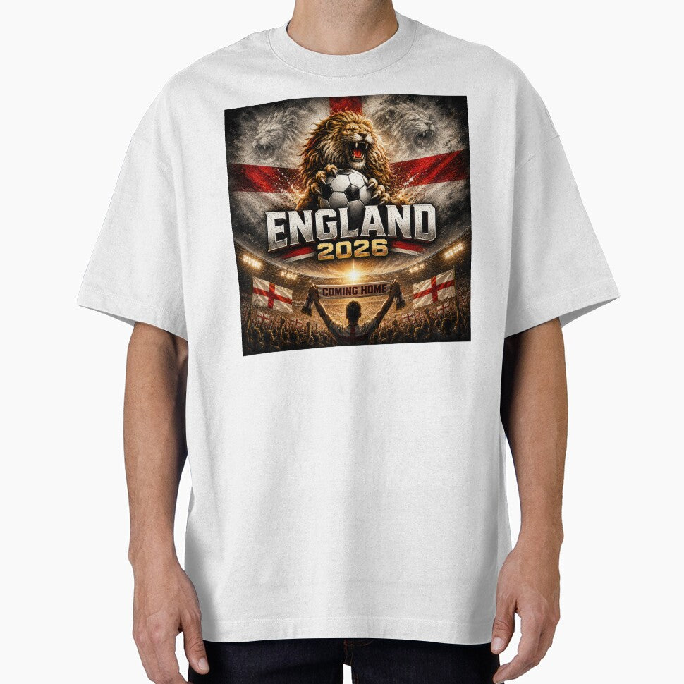 England 2026 Football Fan Design | Coming Home Lion Soccer Supporter Graphic by Winetastic-Art