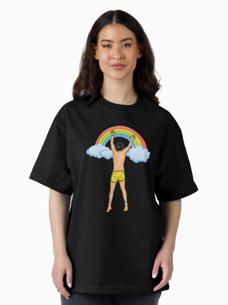 Rainbow Harry Oversized T-Shirt Hoodie, Sweatshirt | PureTeeCo.com (Image 2)