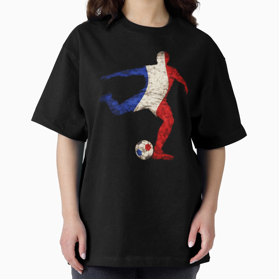 French Football Player Soccer Silhouette France Flag by LintonGriffin