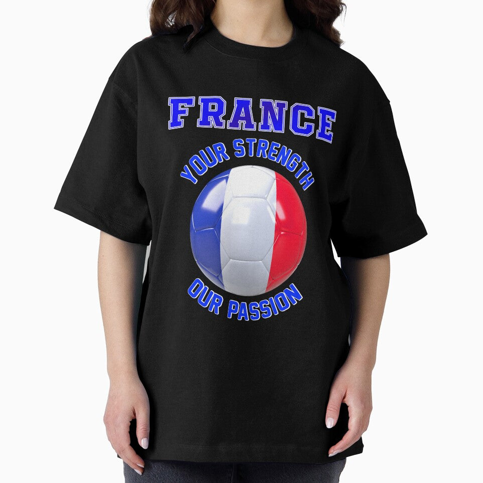 France fan slogan for football, French your strength, our passion by superpixus