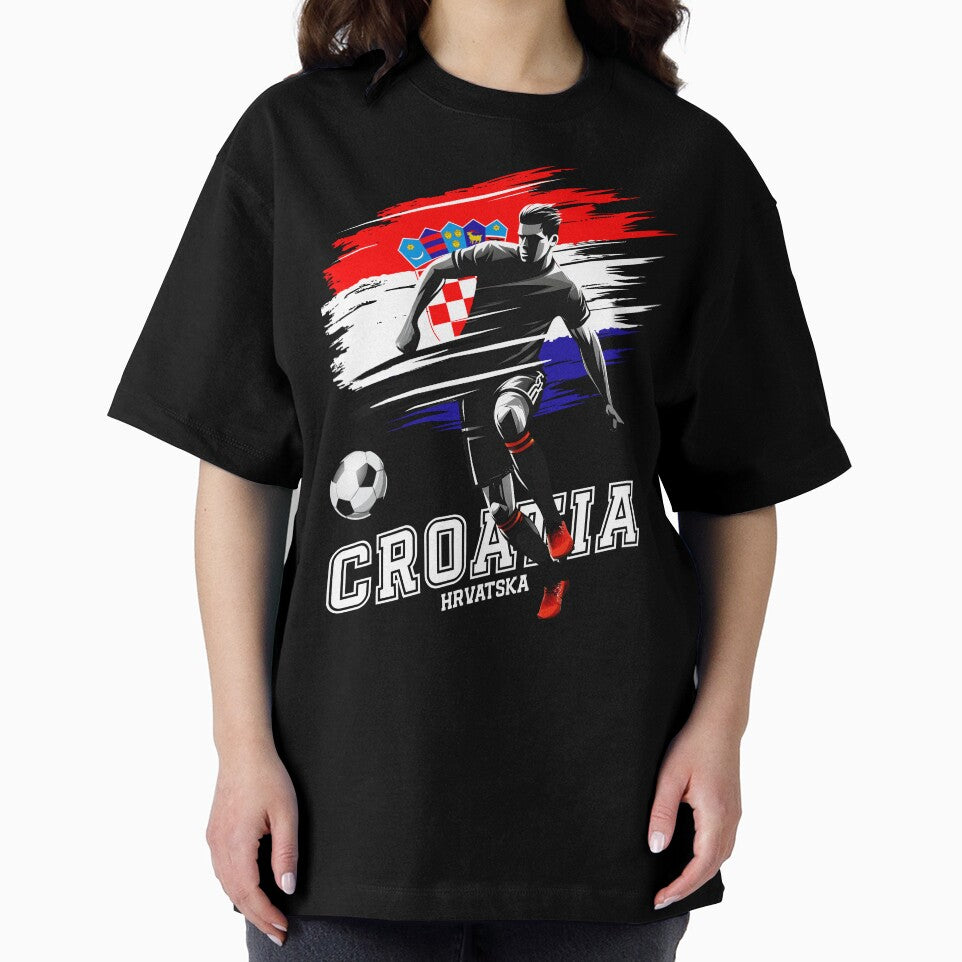 Football Soccer Croatia Croatian Flag Player Grunge Silhouette by Infinitee8hirts