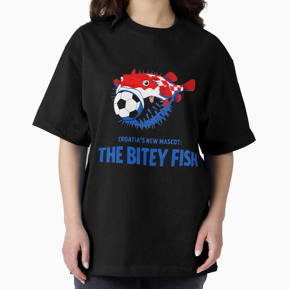 Croatia Football Mascot - The Bitey Fish Pufferfish Soccer Design by AnnDesignStudio