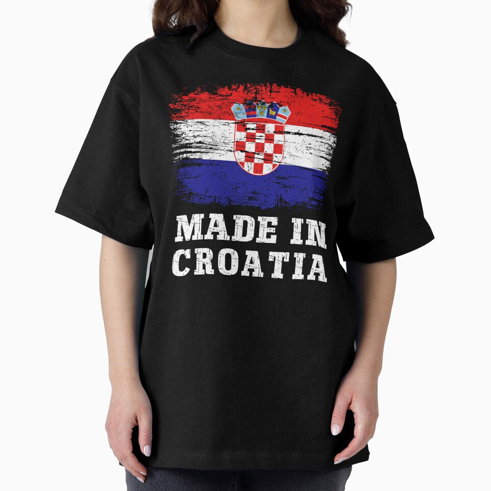Retro Made in Croatia Flag - Distressed Croatian Heritage by Dmetalx Art Apparel