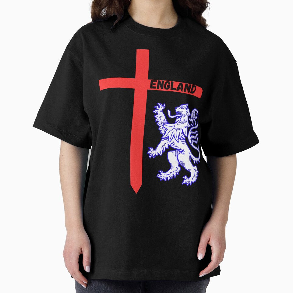 England Flag & Lions Football Fan England Supporter T-Shirt by SBAR33