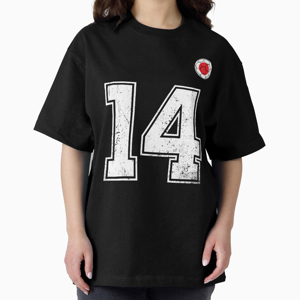 Japan Soccer Number 14 Vintage Sports Fan by LiviuGligoros