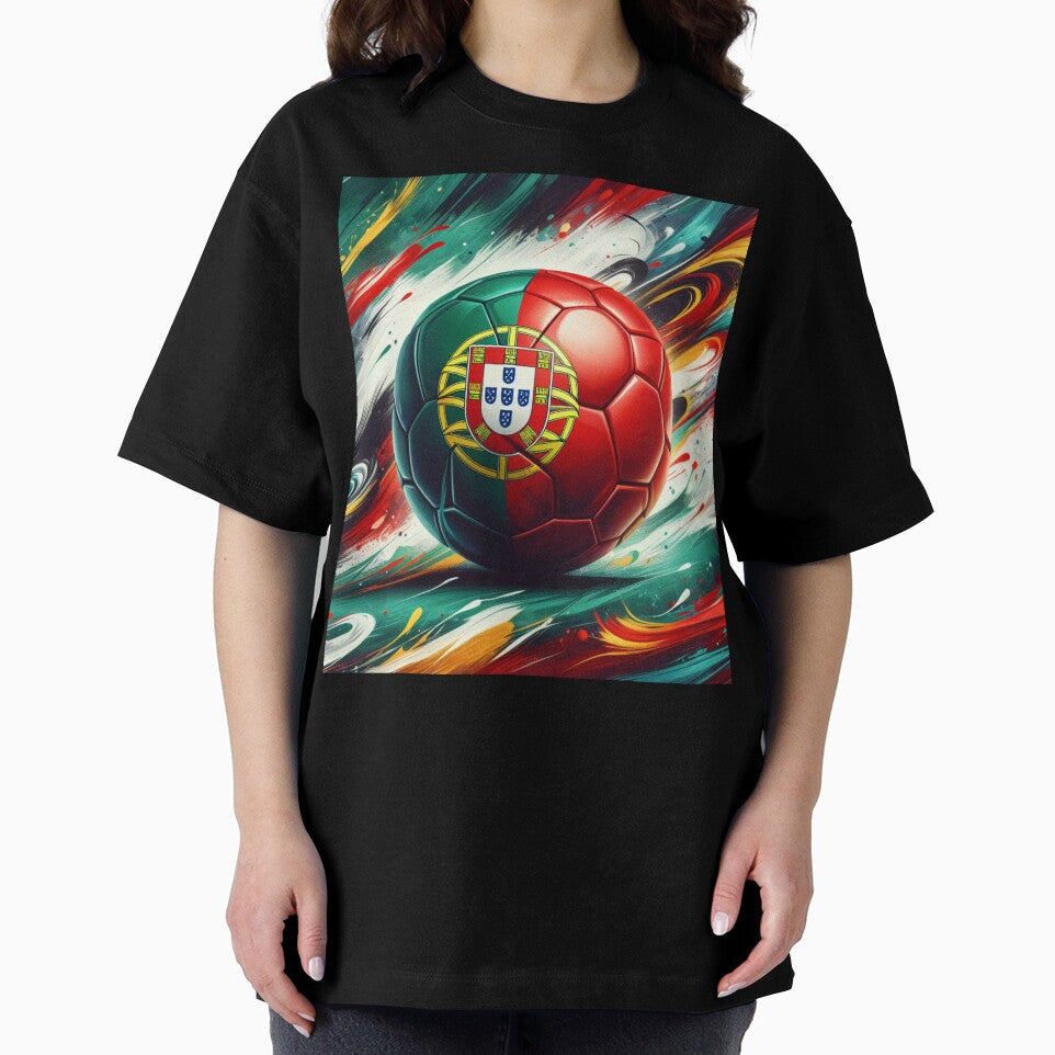 Portugal Soccer Ball Art Dynamic Football Painting with Portuguese Flag Colors by ssmg80