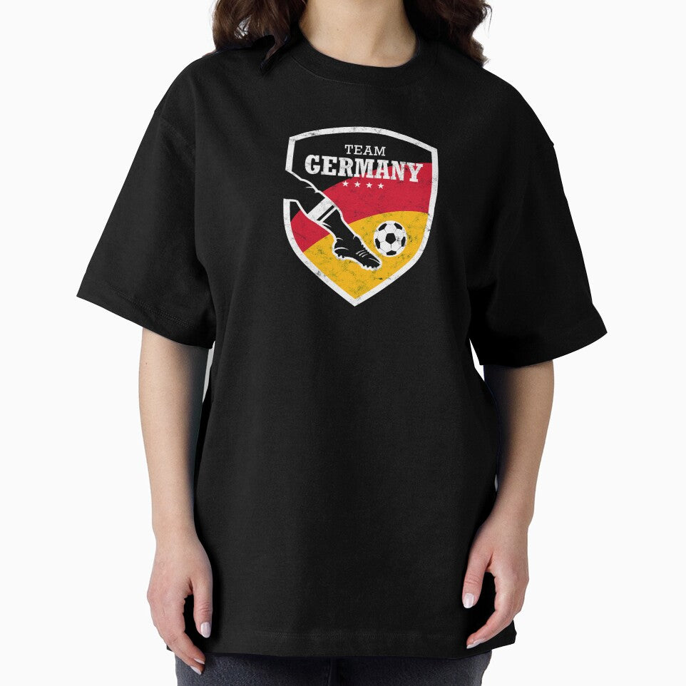 TEAM GERMANY FOOTBALL EMBLEM USED LOOK BLACK RED YELLOW BY SUBGIRL by SUBGIRL